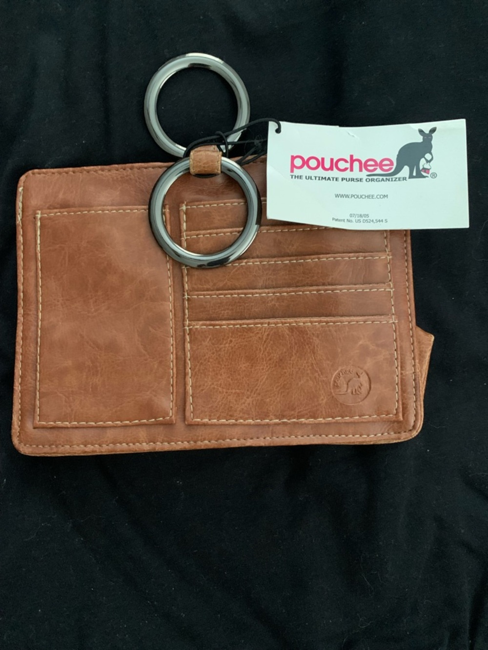 Pouchee Purse Organizer Keyring - Brown New With Tag